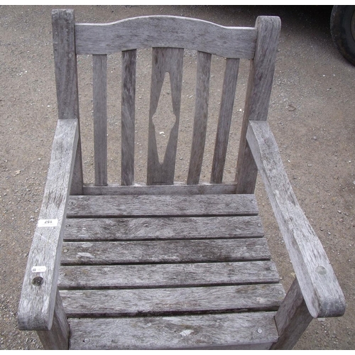 157 - Single wooden garden seat