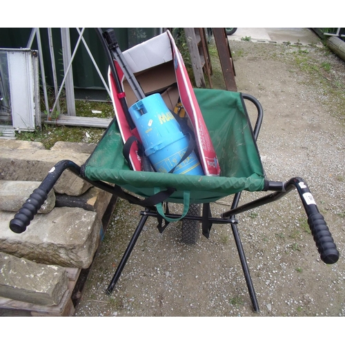 162 - Collapsible wheelbarrow with garden sprayer