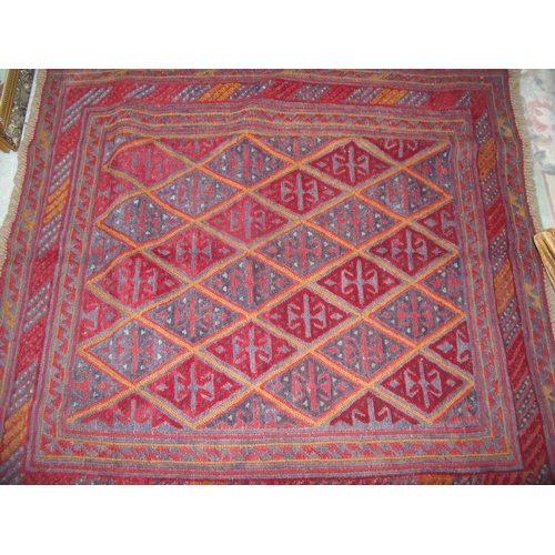 292 - Red and blue Gazak rug (122cm x 180cm)