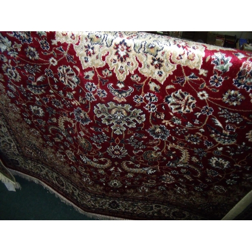 299 - Red ground Keshan rug (200cm x 140cm)