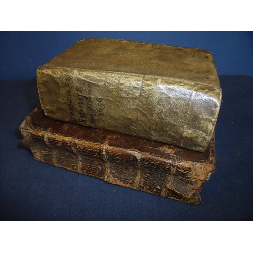 95 - 18th C leather bound dictionary and a leather bound copy 1656 of Sestertiss (2)