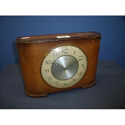 112 - Mid 20th C walnut cased 'The Savings Clock'