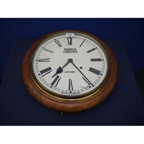 117 - 19th C mahogany cased striking dial clock with later applied painted dial