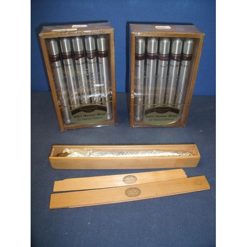 54 - Two sealed boxed cases of ten Backgammon 100% Havana Blend Cigars No 69710, and a Cuban Gran-Gener c... 