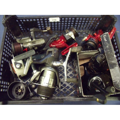 Selection of assorted fishing reels including D.A.M CTE135, Silstar FX40,  Shakespeare Firebird 36, R