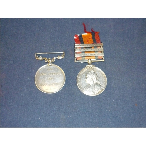 40 - Victorian pair of medals comprising of Queen South African medal with Cape Colony Transvaal and Witt... 