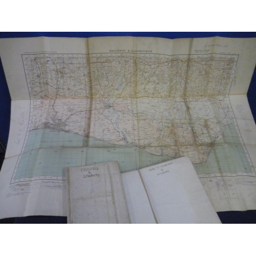 44 - War Office cloth bound ordinance survey map circa 1919-1932 and various others (12)