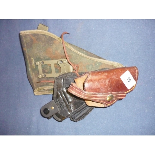 54 - Walther P1 (P38) camo holster and two revolver pistol holsters (3)