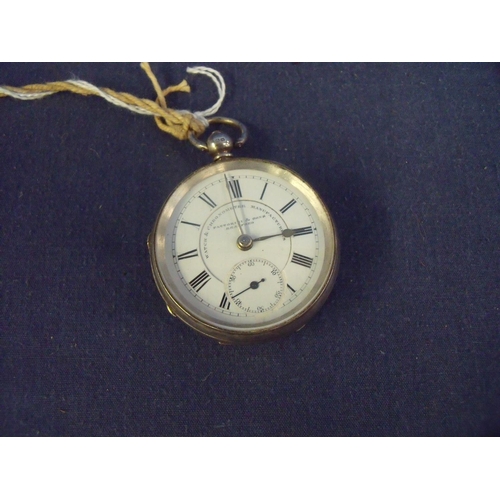 50 - Birmingham silver hallmarked open face pocket watch with secondary dial, marked Watch and Chronomete... 