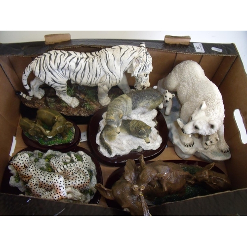 30 - Selection of various resin wildlife figures in one box