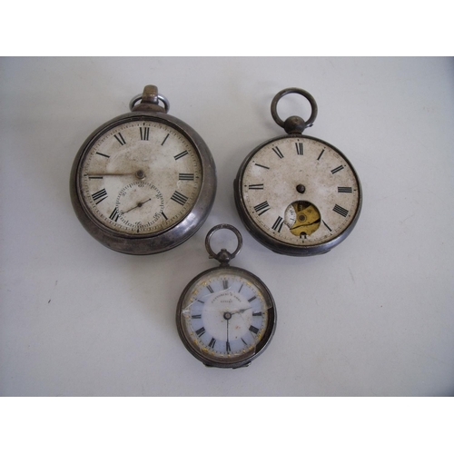 66 - Victorian silver pair cased pocket watch with white enamel dial the gilt fusee movement engraved Wm ... 