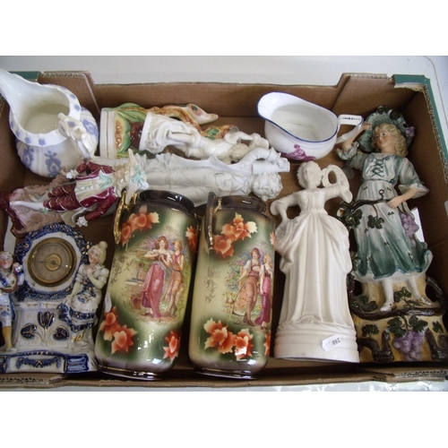 70 - Selection of Victorian and later ceramics in one box including blue & white jug, 19th C transfer pri... 