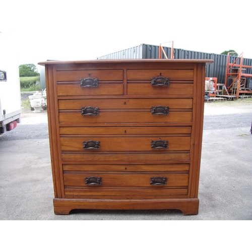 521 - Chest of drawers comprising of three double drawers and two singles (104cm x 107cm x 48cm)