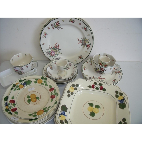 77 - Doulton Old Leeds Sprays part tea service, comprising of various side plates, egg cup, teacups etc a... 