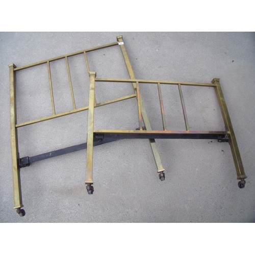 336 - Edwardian brass single bedstead