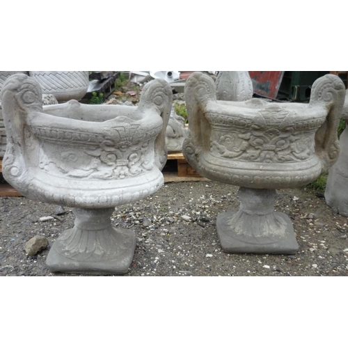 129 - Large decorative two handled urn (2)