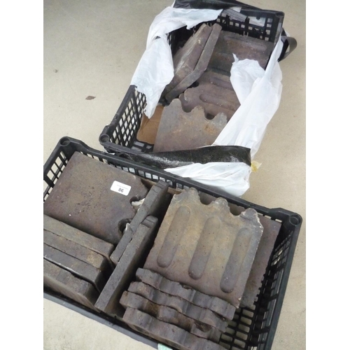86 - Two boxes of garden border tiles with grooves