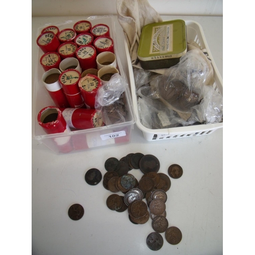 102 - Extremely large collection of various GB copper coinage including young Victoria, head pennies, half... 