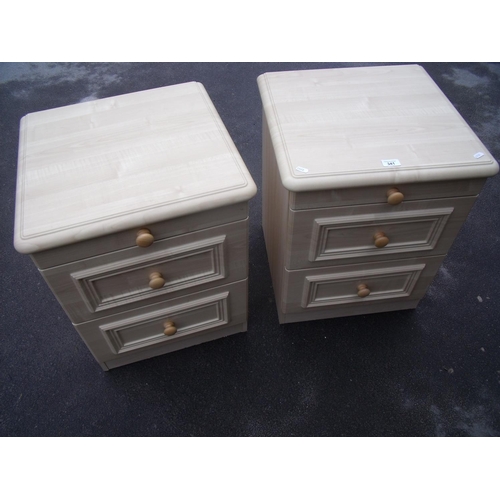 341 - Pair of laminate bedside chests of three drawers