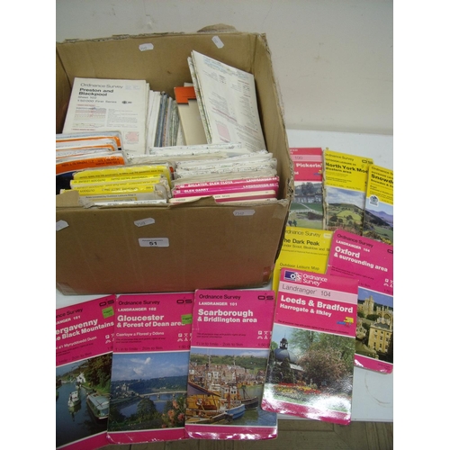 51 - Box containing an extremely large quantity of various assorted ordinance survey maps