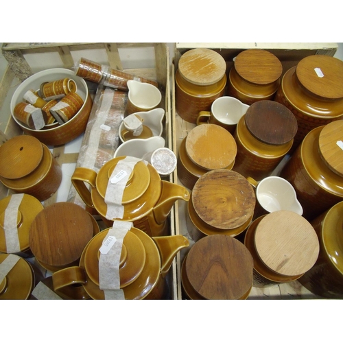 60 - Large selection of Hornsea Saffron part dinner service and kitchenware, in two boxes