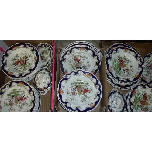 92 - Large and comprehensive Victorian part dinner service comprising of dining plates, bowls, serving pl... 