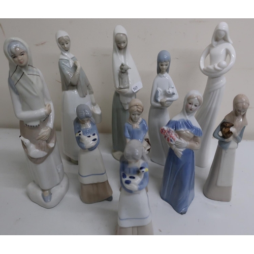 25 - Selection of Spanish made ceramic figures of ladies (one box)
