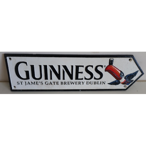 30 - Reproduction cast metal Guinness advertising sign (38cm x 10.5cm)