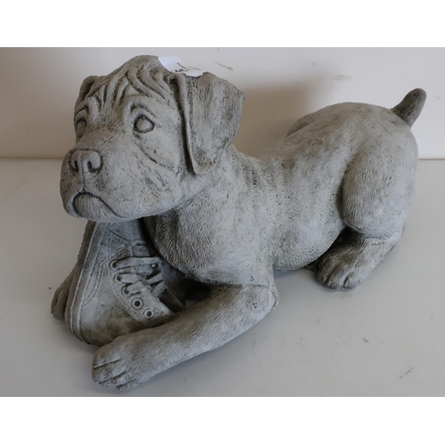 32 - Small figure of a composite stone puppy dog (approx. 21cm high)