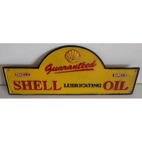 46 - Reproduction cast metal Shell Oil advertising sign (width 50cm)