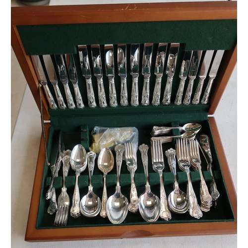 3 - Cased eight place silver plated Kings pattern canteen of cutlery