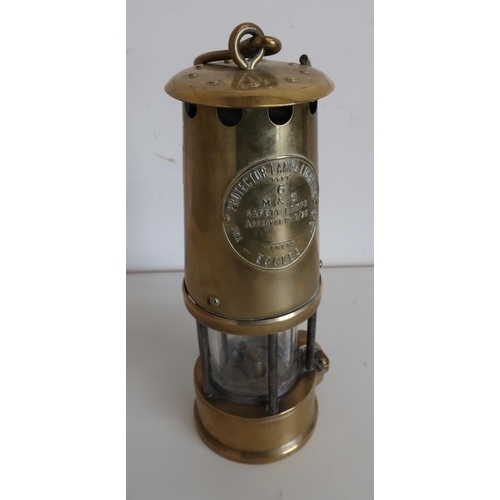 23 - Brass miners lamp, Protector Lamp & Lighting Co Eccles, Type 6M&Q