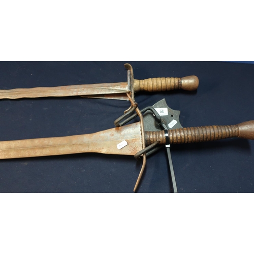 50 - Quality reproduction/re-enactment medieval style double handed sword and another smaller short sword... 