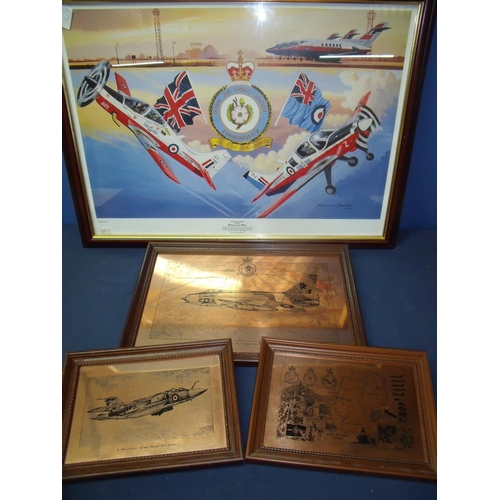 288 - Framed and mounted David Marshall 'End of an Era' Royal Air Force Station Finningley print and three... 