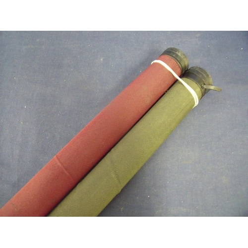 310 - Two canvas bound hard Tek-neek rod tubes, overall length 127cm