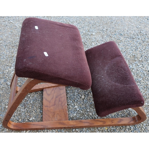 53 - Late 20th C wooden framed kneeling chair
