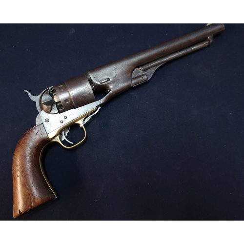 169 - Colt Army Model 1860 .44 percussion cap revolver with 8 inch barrel with engraved New York address t... 