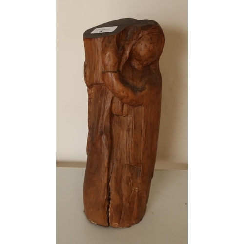 5 - Naively carved pine figure depicting The Madonna