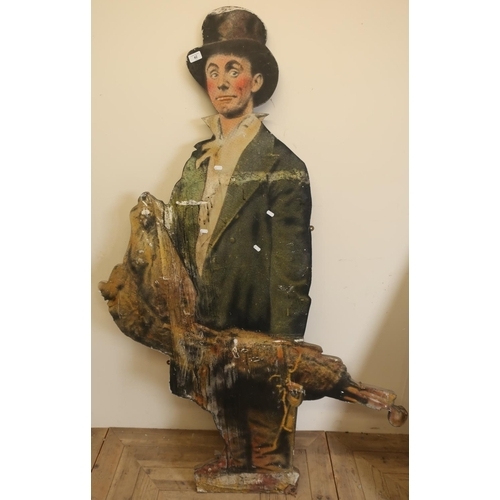 42 - Early-mid 20th C dummy board in the style of a chimney sweep (height 170cm)