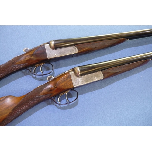 485 - Cased pair of Vickers-Armstrongs Ltd London 12 bore side by side ejector shotguns with 28 inch barre... 