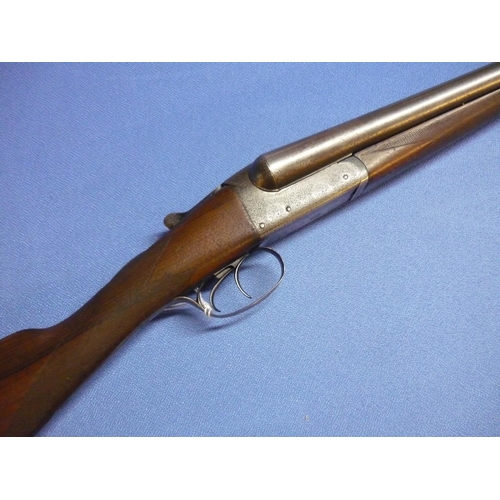 498 - E & G Hagham 12 bore side by side shotgun with 28 inch sleeved Damascus barrels, Anson & Deelys pate... 