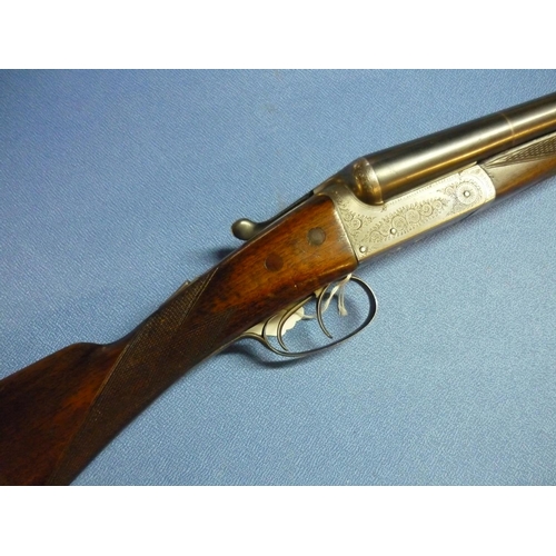 466 - W Cook of Liverpool 12 bore side by side ejector shotgun with 28 inch resleeved barrels, choke IC & ... 