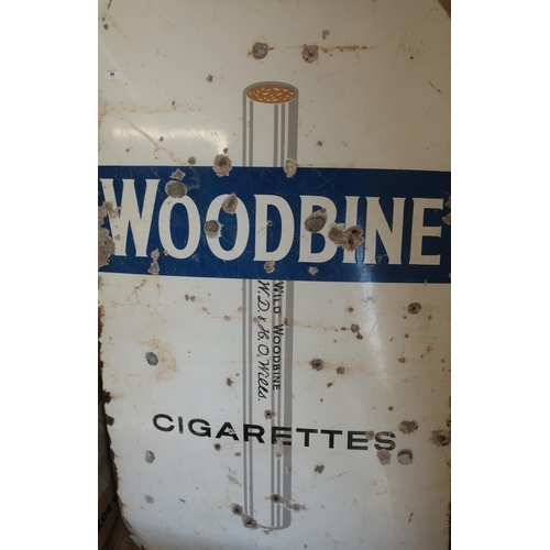 58 - Extremely large enamel Woodbine Cigarettes advertising sign (91cm x 154cm)