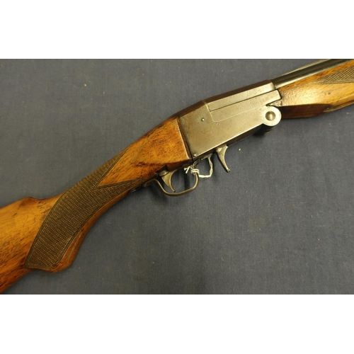 504 - Gamba 12 bore single barrel folding action shotgun with 24 1/2 inch barrel and semi pistol grip seri... 