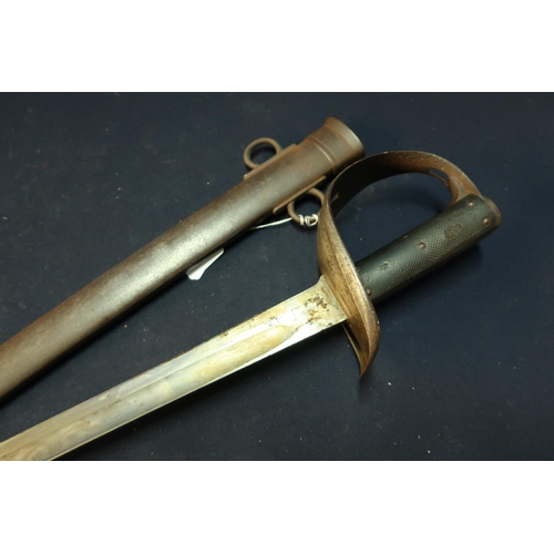 216 - 1885 pattern British Cavalry Sabre complete with steel scabbard and Maltese Cross guard, with 33 1/4... 