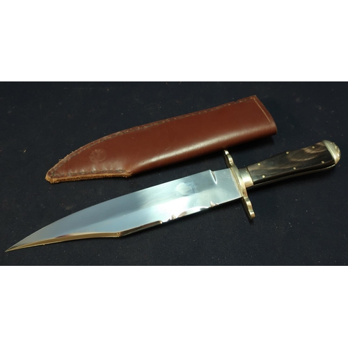 267 - Large bladed Bowie knife by J E Middleton & Sons Rockingham Street Sheffield, with 9 inch blade, sil... 