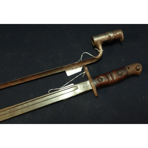 274 - US 1917 Remington bayonet and a 19th C steel socket bayonet with triangular form blade (2)