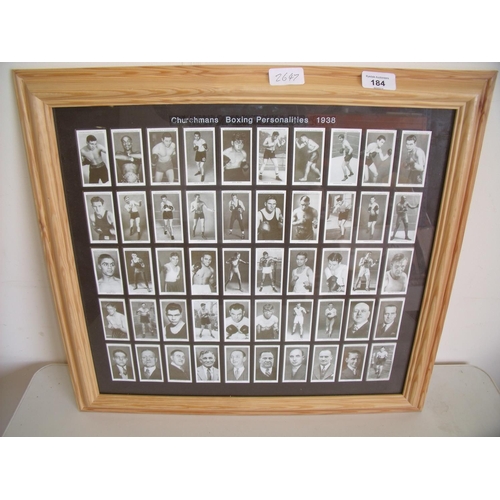 138 - Set of framed and mounted Churchman's Boxing Personalities 1938 cigarette cards