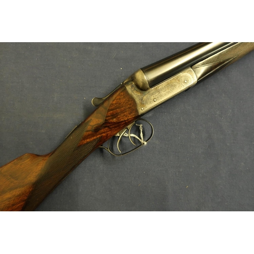 471 - Linsley Brothers 12 bore side by side ejector shotgun with 28 inch barrels, choke 1/4 & IC, 15 inch ... 