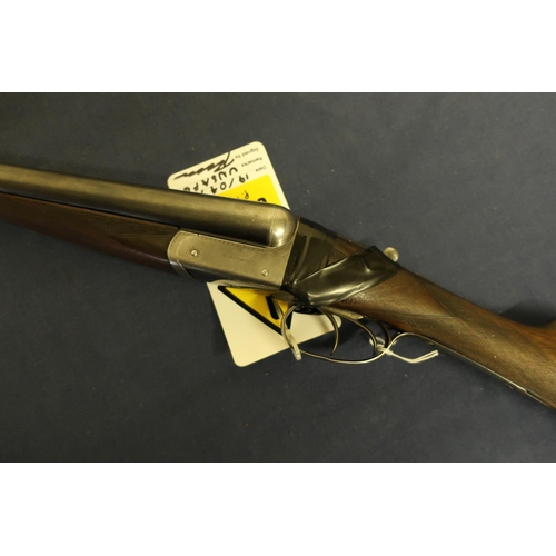 500 - 12 bore side by side shotgun by H Hodgeson, front lump cracked from hook through to under bite, seri... 